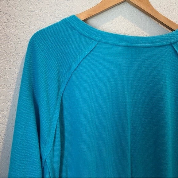 Wildfox Haley Teal Blue Soft V-Neck Oversized Lightweight Sweater - Size XXL - Picture 4 of 6